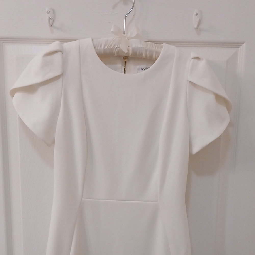 Calvin Klein Cream White Midi Dress